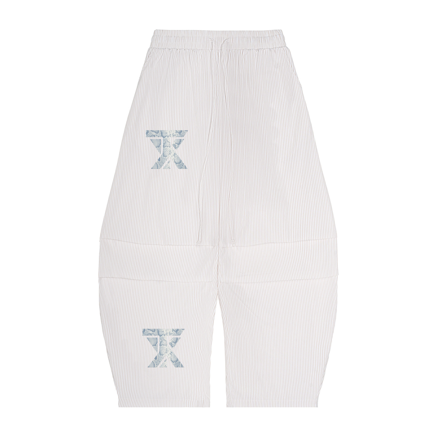 Vertical Stripe Drawstring Barrel Pants ODMPOD