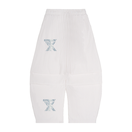 Vertical Stripe Drawstring Barrel Pants ODMPOD