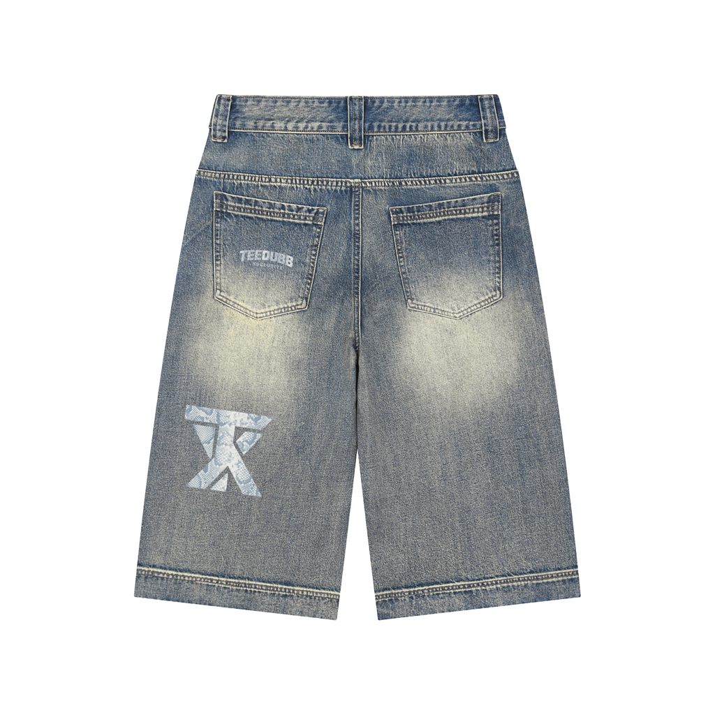 Vintage Wash Baggy Denim Shorts ODMPOD