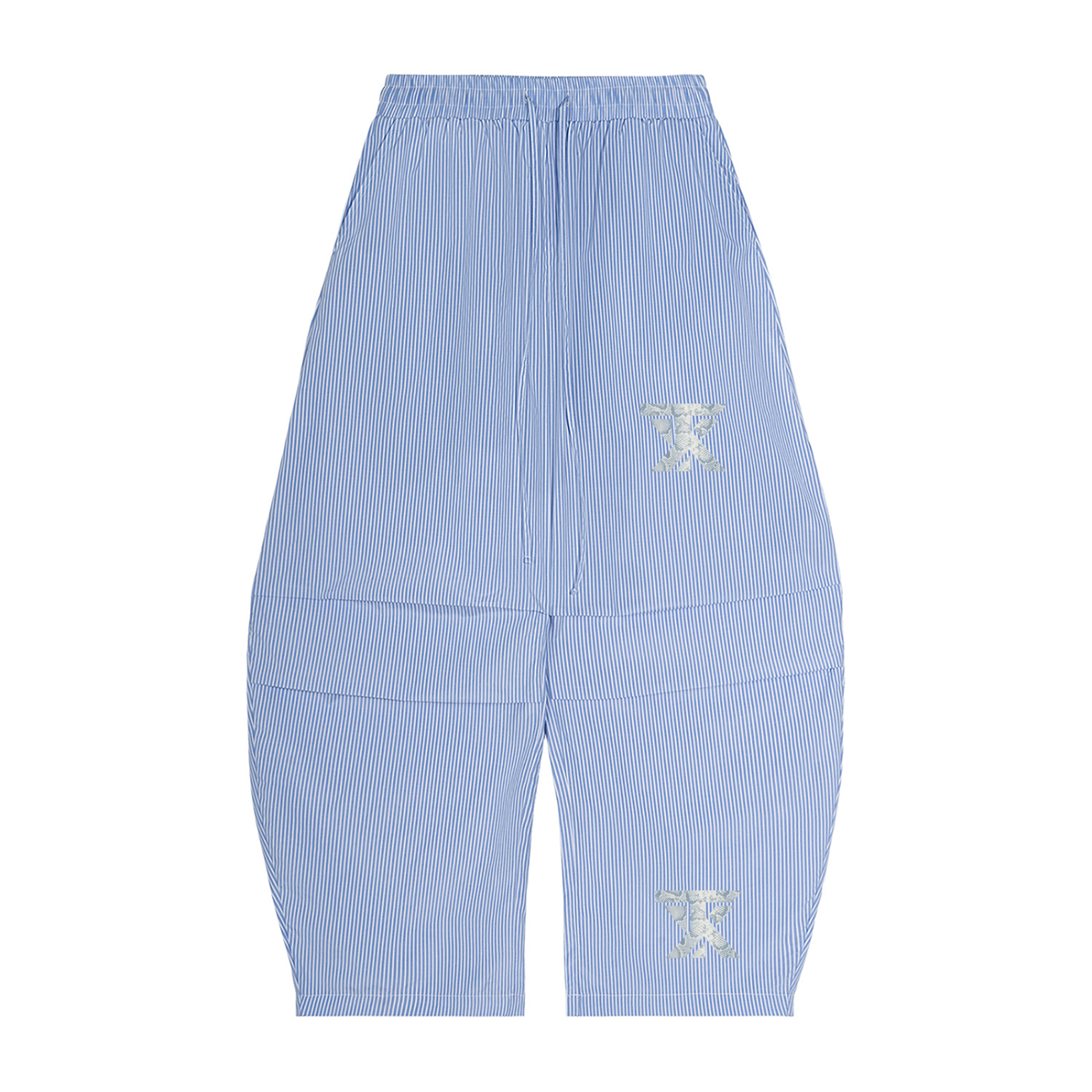 Vertical Stripe Drawstring Barrel Pants ODMPOD