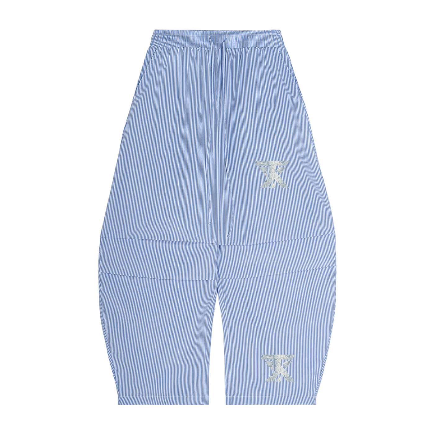 Vertical Stripe Drawstring Barrel Pants ODMPOD
