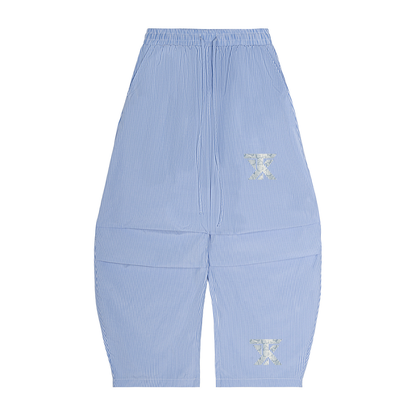 Vertical Stripe Drawstring Barrel Pants ODMPOD