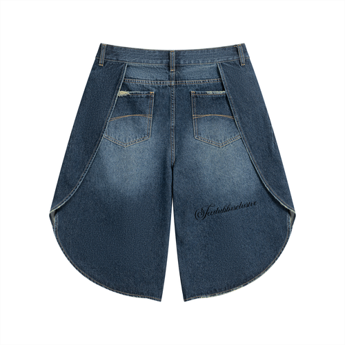 " 04:00:26" Men’s Wide Leg Denim Shorts ODMPOD
