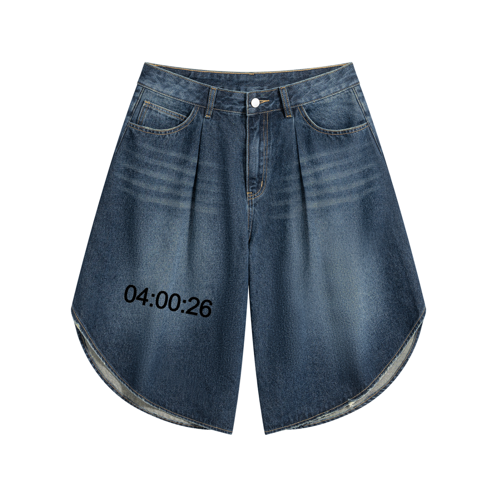 " 04:00:26" Men’s Wide Leg Denim Shorts ODMPOD