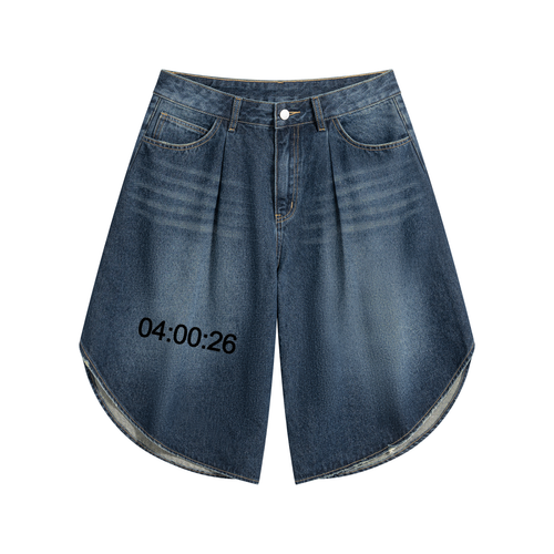 " 04:00:26" Men’s Wide Leg Denim Shorts ODMPOD