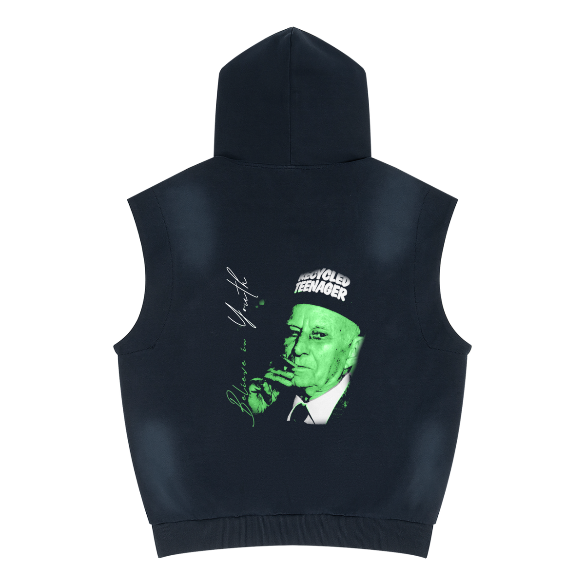 "04:00:26" Vintage Wash Sun Fade Sleeveless Hoodie ODMPOD