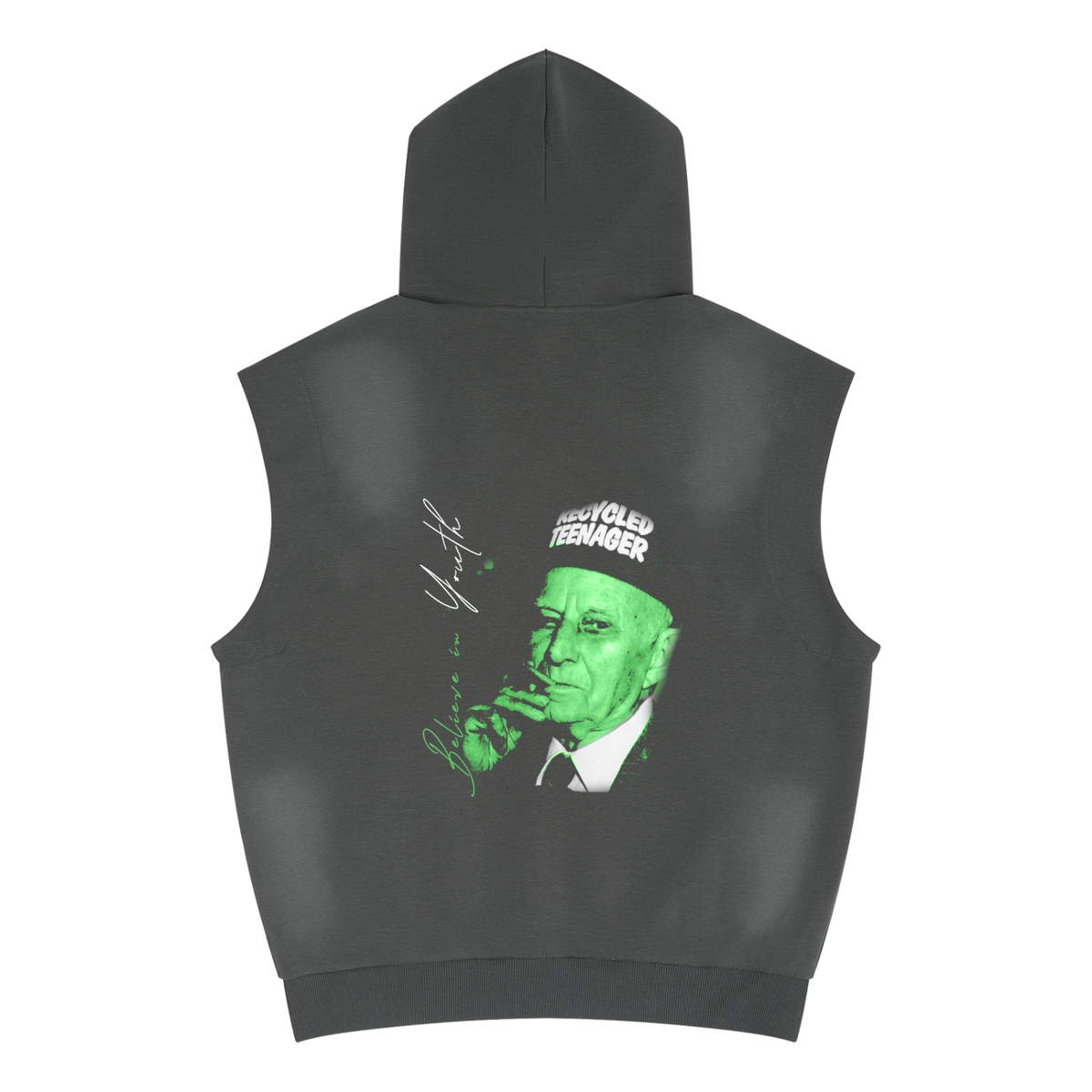 "04:00:26" Vintage Wash Sun Fade Sleeveless Hoodie ODMPOD