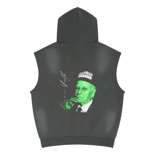 "04:00:26" Vintage Wash Sun Fade Sleeveless Hoodie ODMPOD