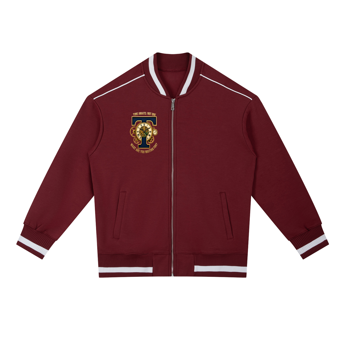 " TX" Contrast Piping Zip Bomber Jacket ODMPOD