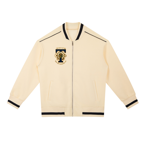 " TX" Contrast Piping Zip Bomber Jacket ODMPOD