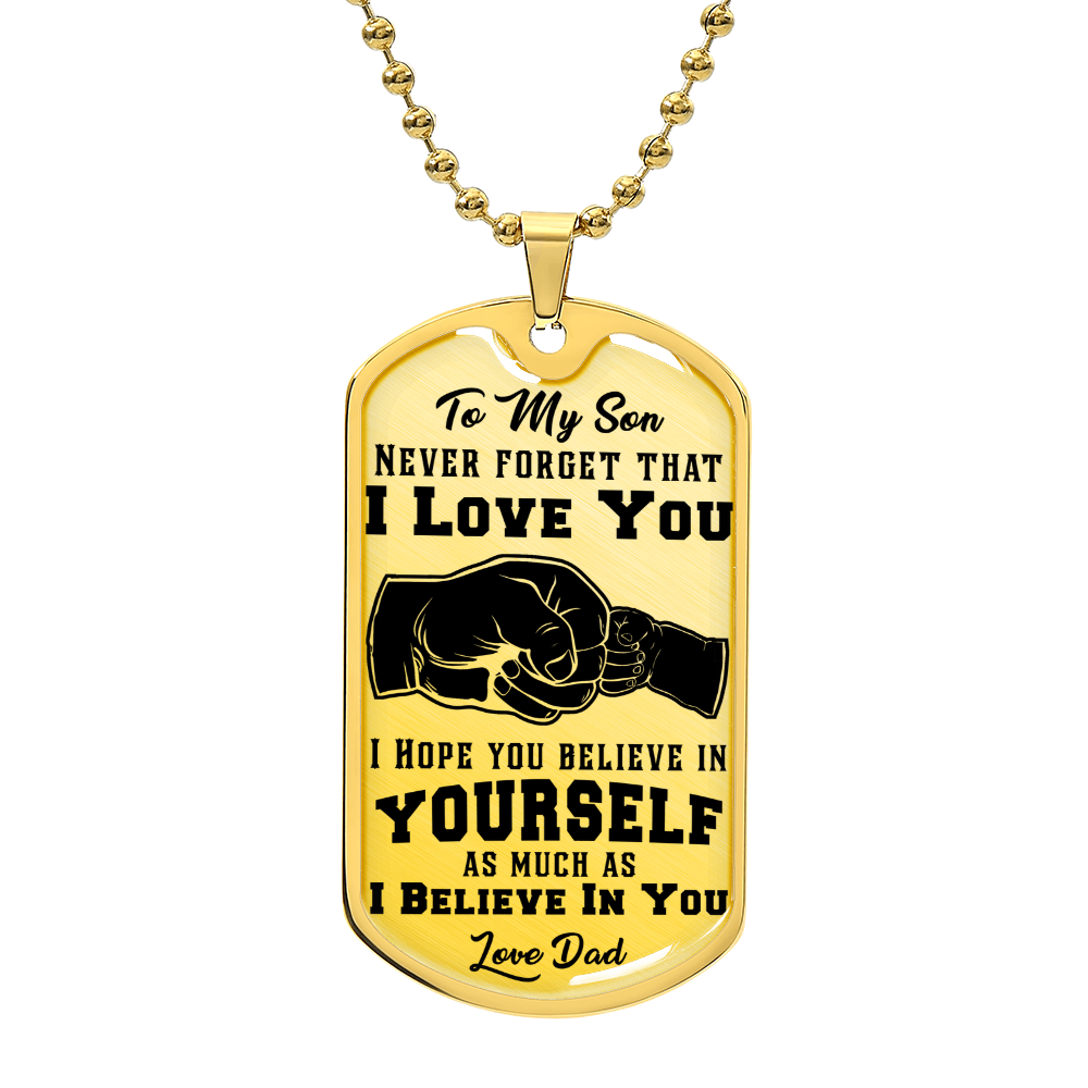 Never Forget I Love You - Dog Tag Necklace - Teedubb Xsclusive