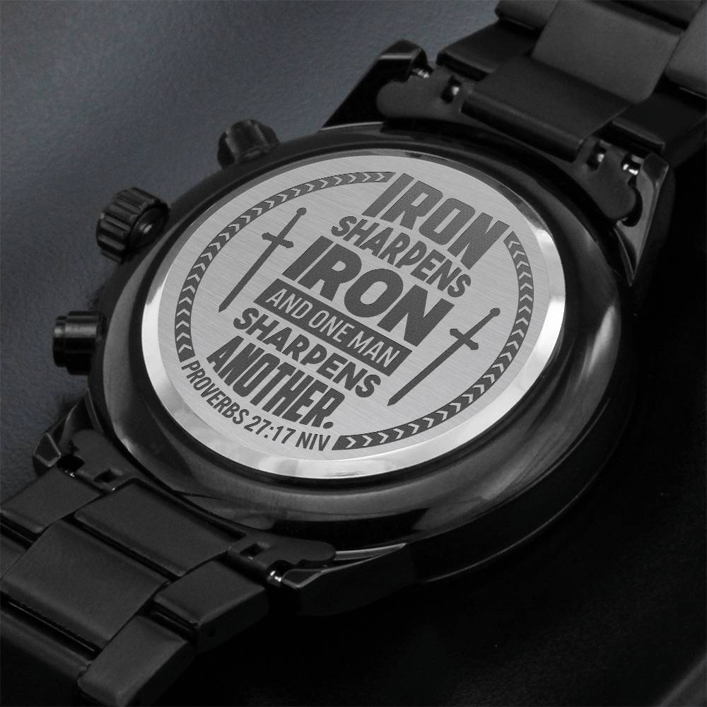 Iron Sharpens Iron (Proverbs 2717) – Men's Watch - Teedubb Xsclusive