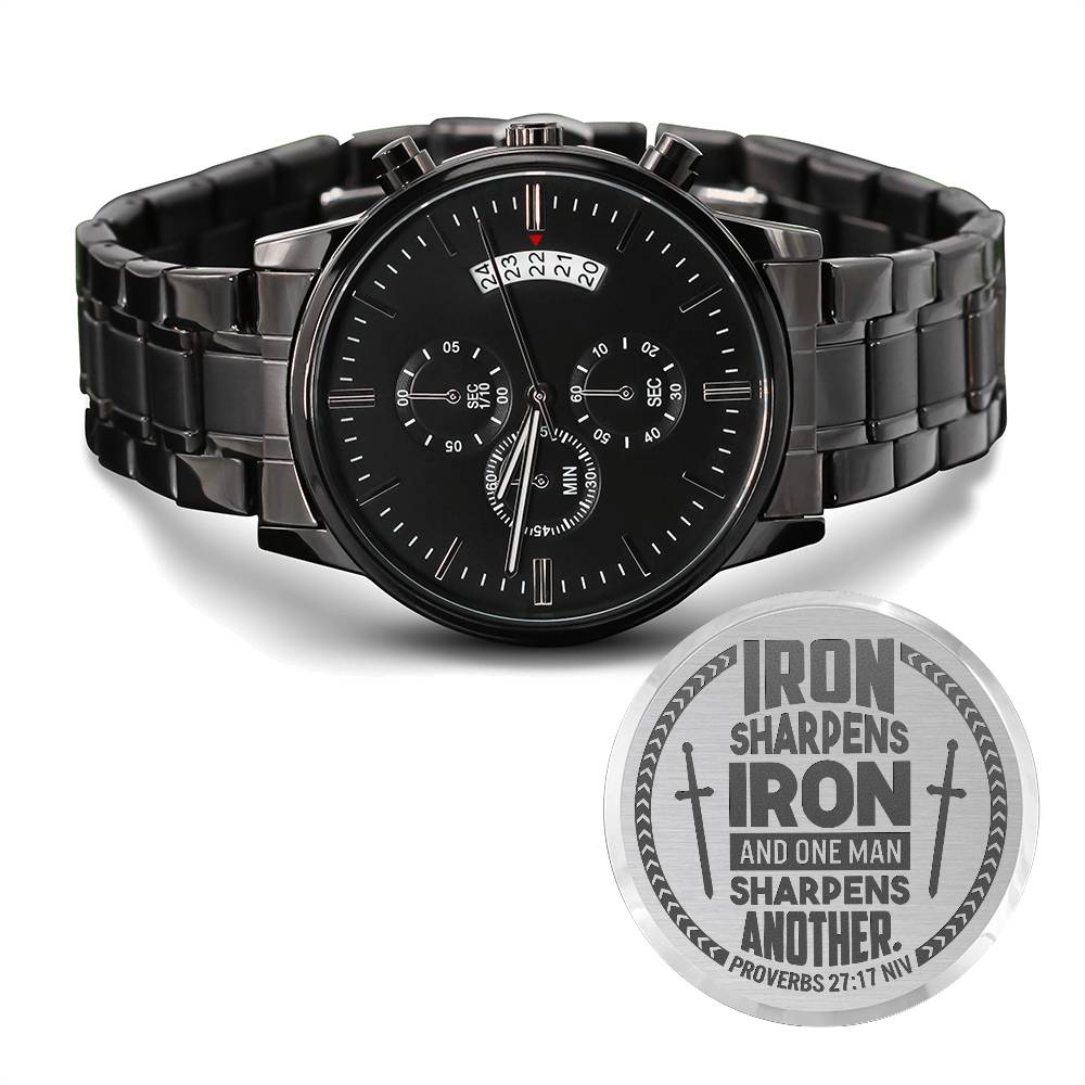 Iron Sharpens Iron (Proverbs 2717) – Men's Watch - Teedubb Xsclusive