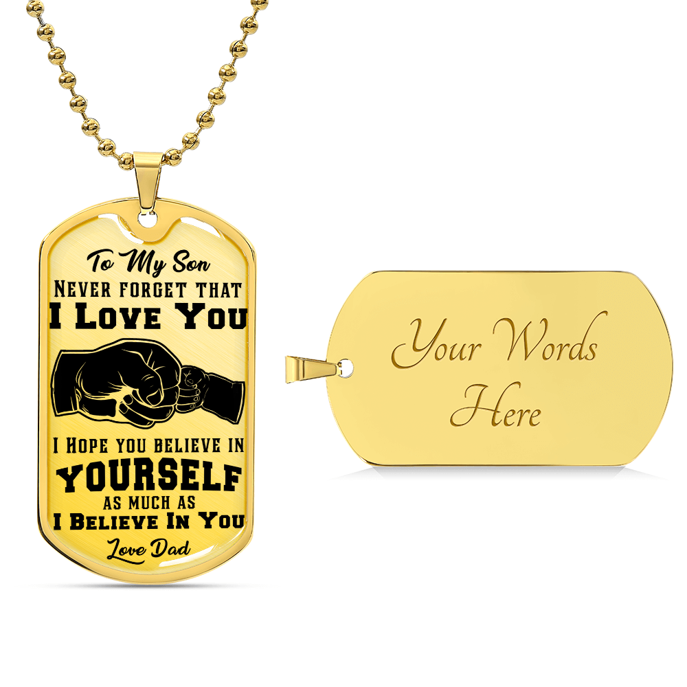 Never Forget I Love You - Dog Tag Necklace - Teedubb Xsclusive