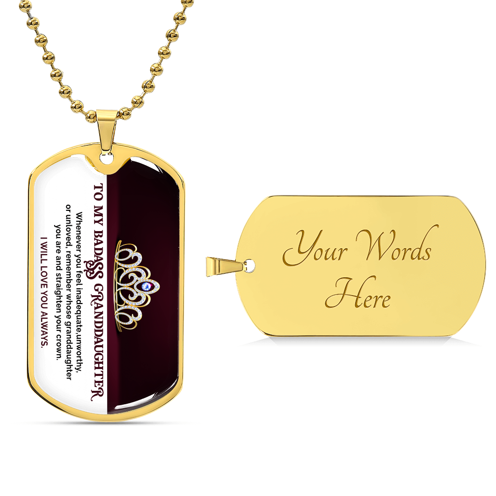 My Badass Granddaughter - Dog Tag Necklace - Teedubb Xsclusive