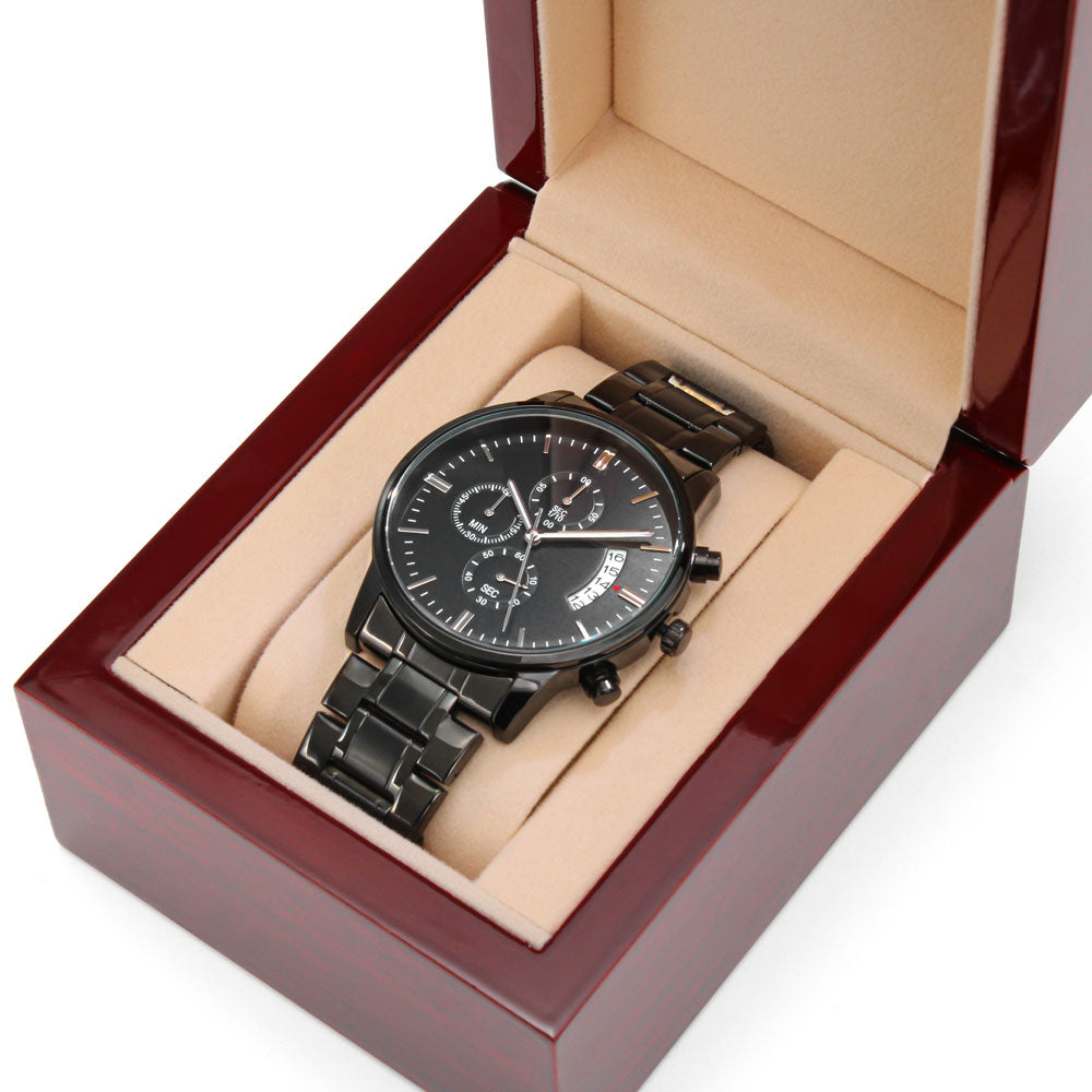 To My Firefighter Husband Need You Here With Us (Charcoal Black) – Men's Watch - Teedubb Xsclusive
