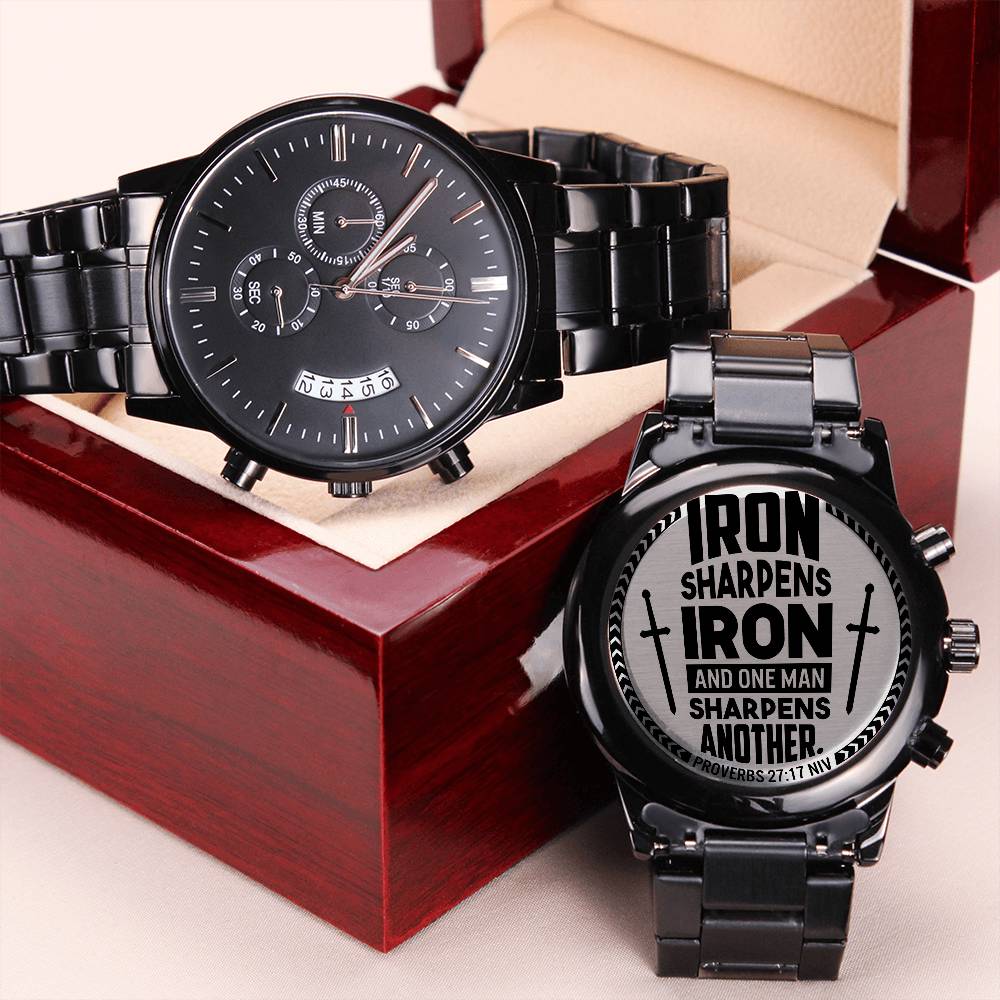 Iron Sharpens Iron (Proverbs 2717) – Men's Watch - Teedubb Xsclusive