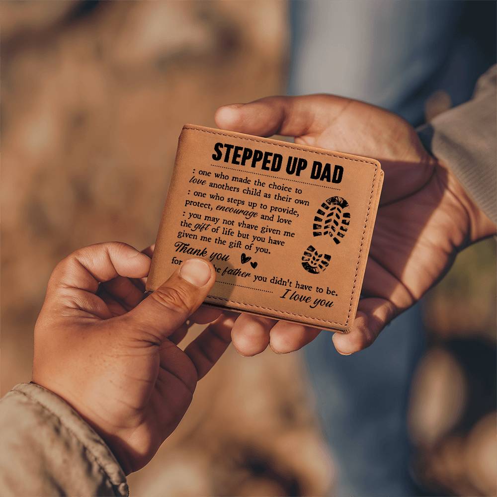 To My Stepdad Gift of Life – Leather Wallet - Teedubb Xsclusive