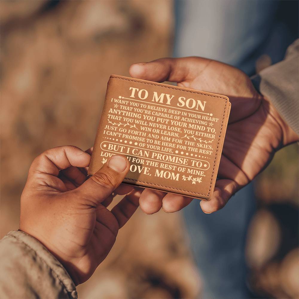 To My Son Promise (Yellow) – Leather Wallet - Teedubb Xsclusive