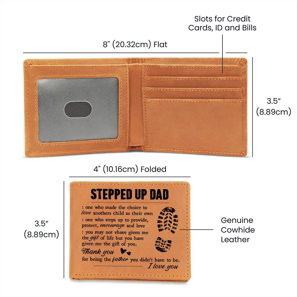 To My Stepdad Gift of Life – Leather Wallet - Teedubb Xsclusive
