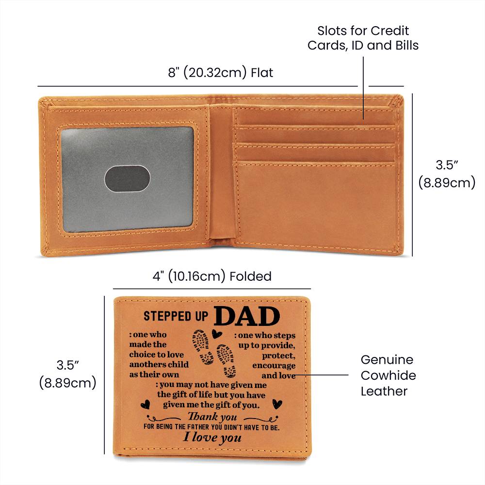 To My Stepdad Choice to Love – Leather Wallet - Teedubb Xsclusive