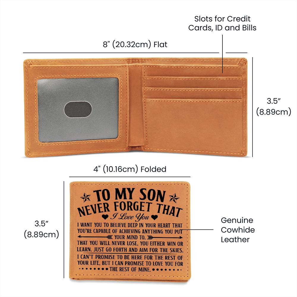 To My Son Skies (Black) – Leather Wallet - Teedubb Xsclusive