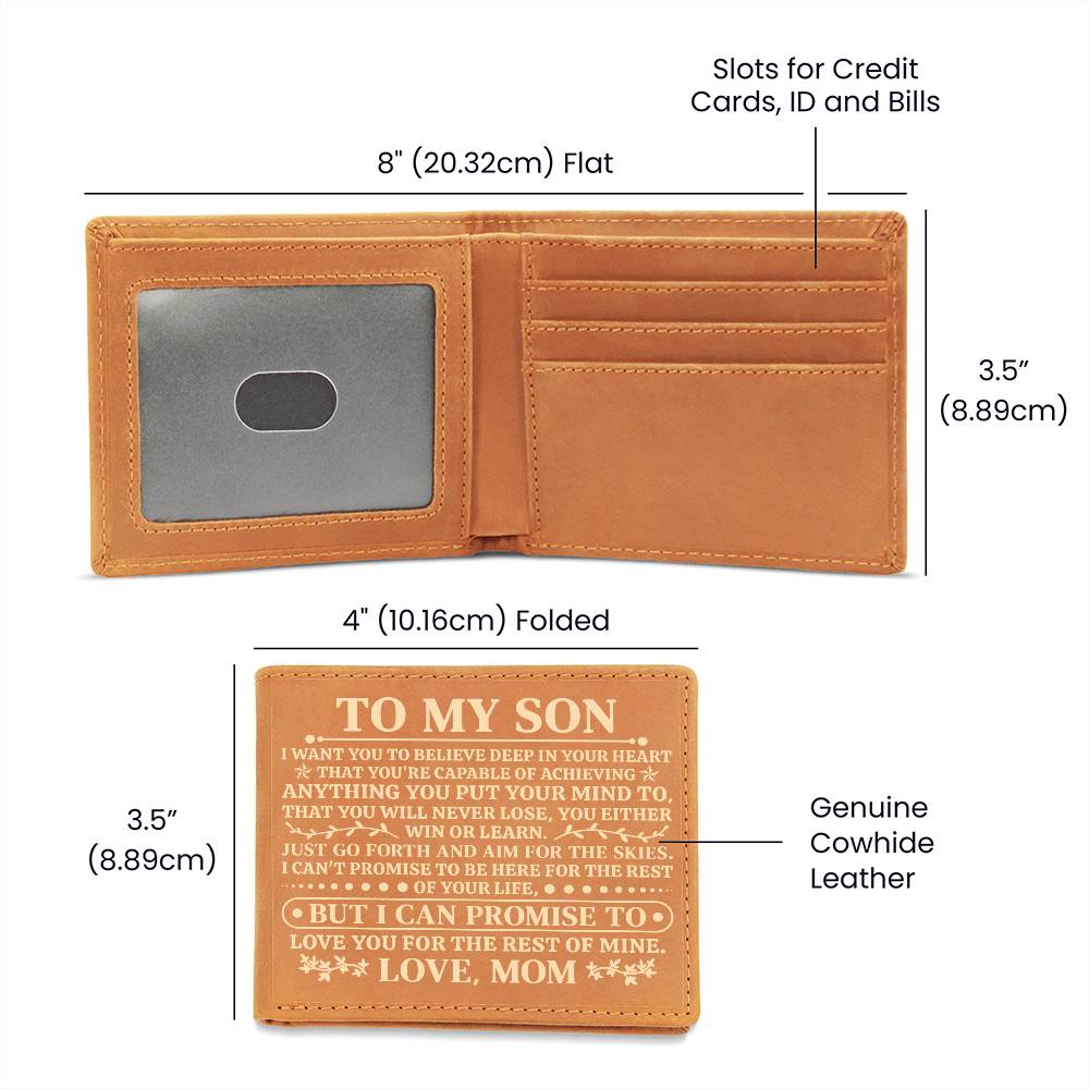 To My Son Promise (Yellow) – Leather Wallet - Teedubb Xsclusive