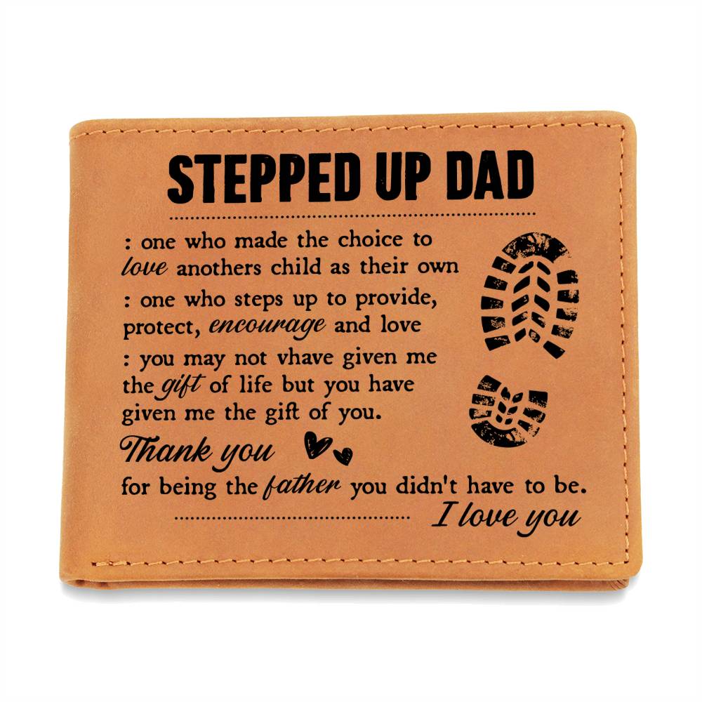 To My Stepdad Gift of Life – Leather Wallet - Teedubb Xsclusive