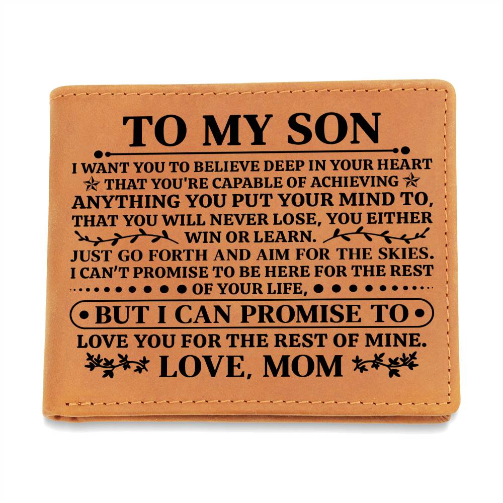 To My Son Promise (Black) – Leather Wallet - Teedubb Xsclusive