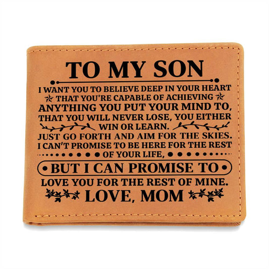 To My Son Promise (Black) – Leather Wallet - Teedubb Xsclusive