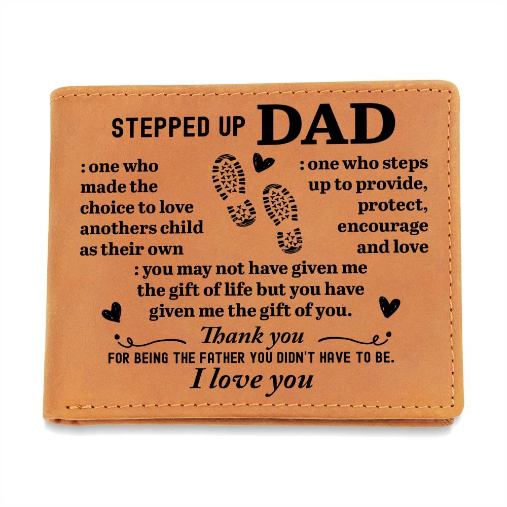 To My Stepdad Choice to Love – Leather Wallet - Teedubb Xsclusive
