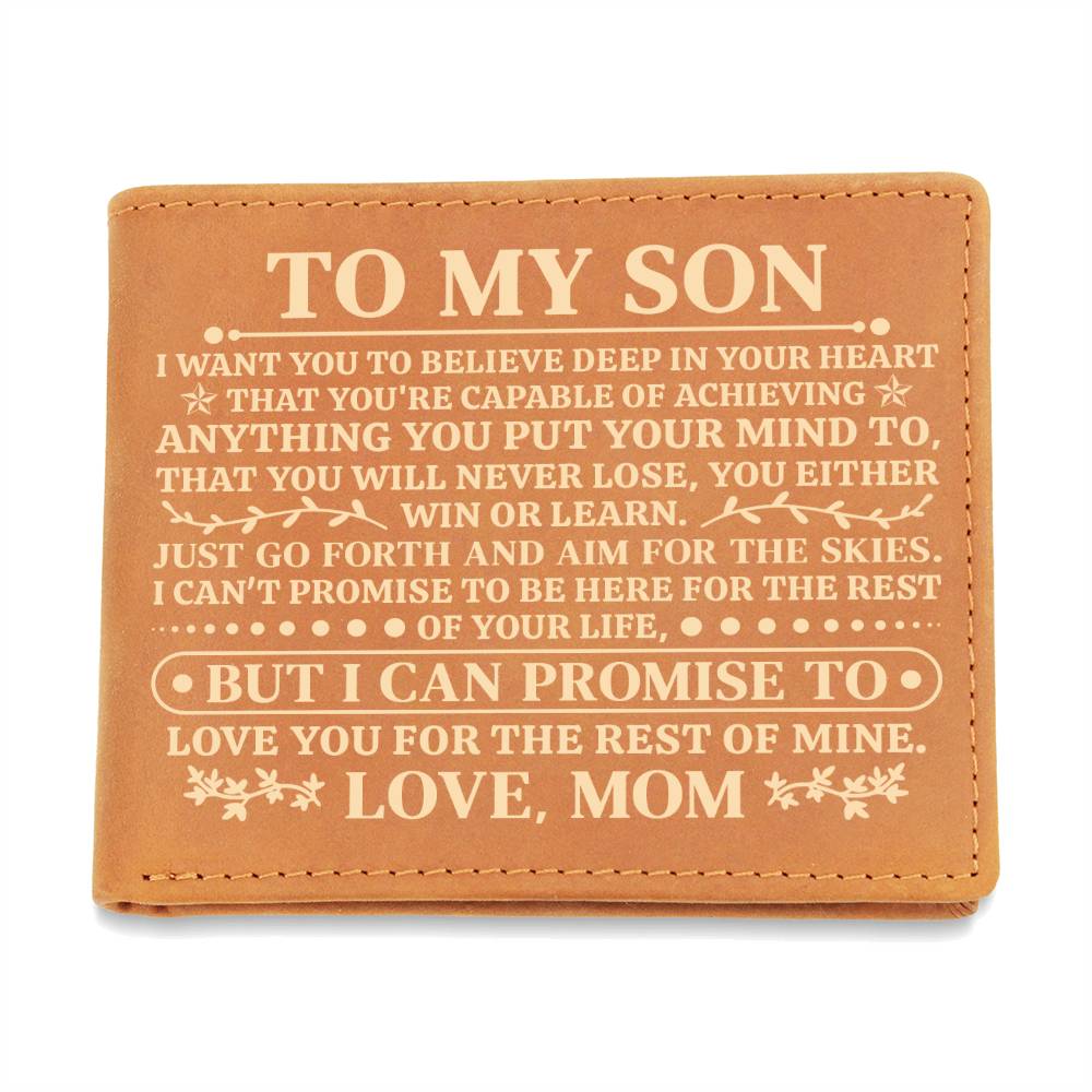 To My Son Promise (Yellow) – Leather Wallet - Teedubb Xsclusive