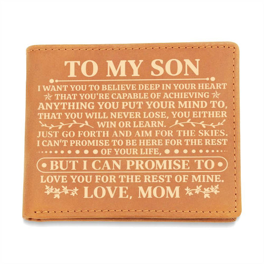 To My Son Promise (Yellow) – Leather Wallet - Teedubb Xsclusive