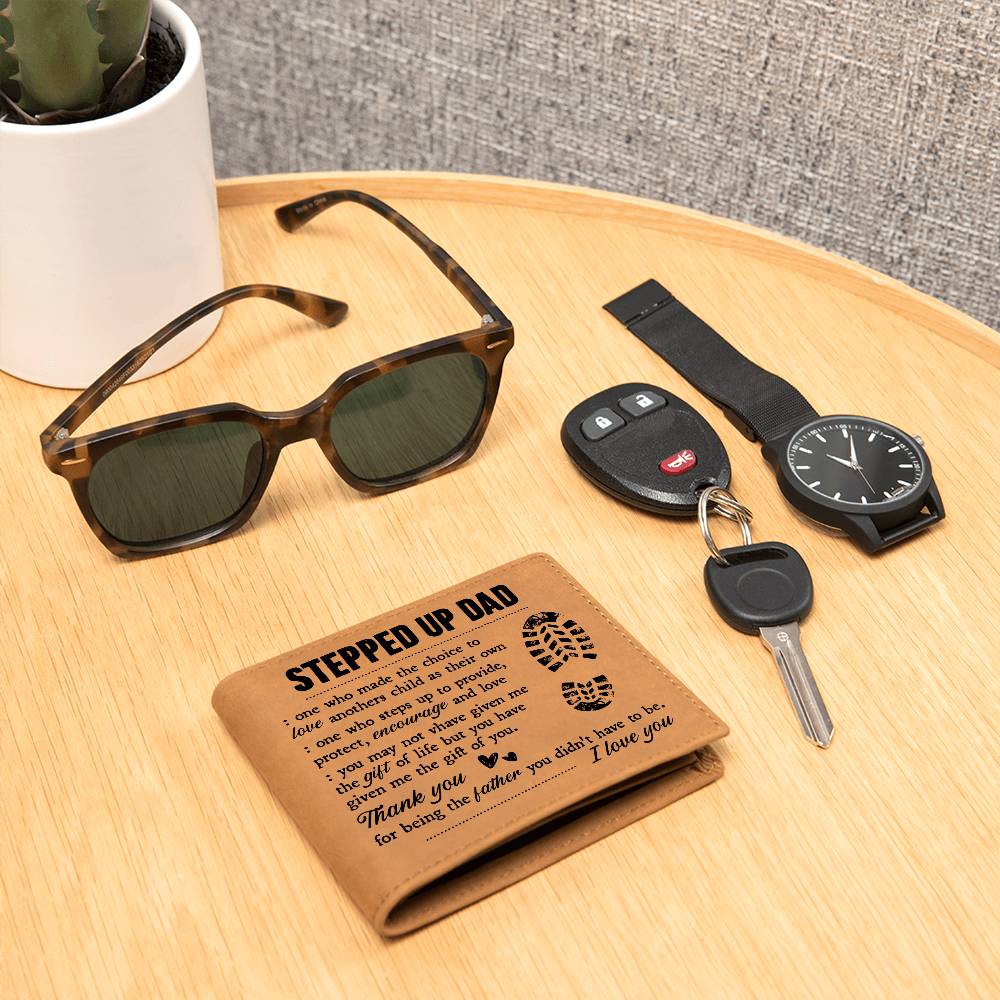 To My Stepdad Gift of Life – Leather Wallet - Teedubb Xsclusive