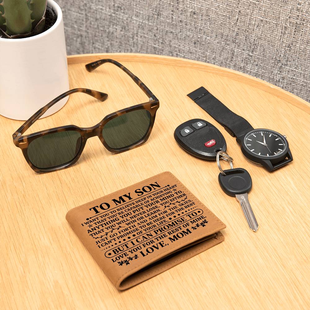 To My Son Promise (Black) – Leather Wallet - Teedubb Xsclusive