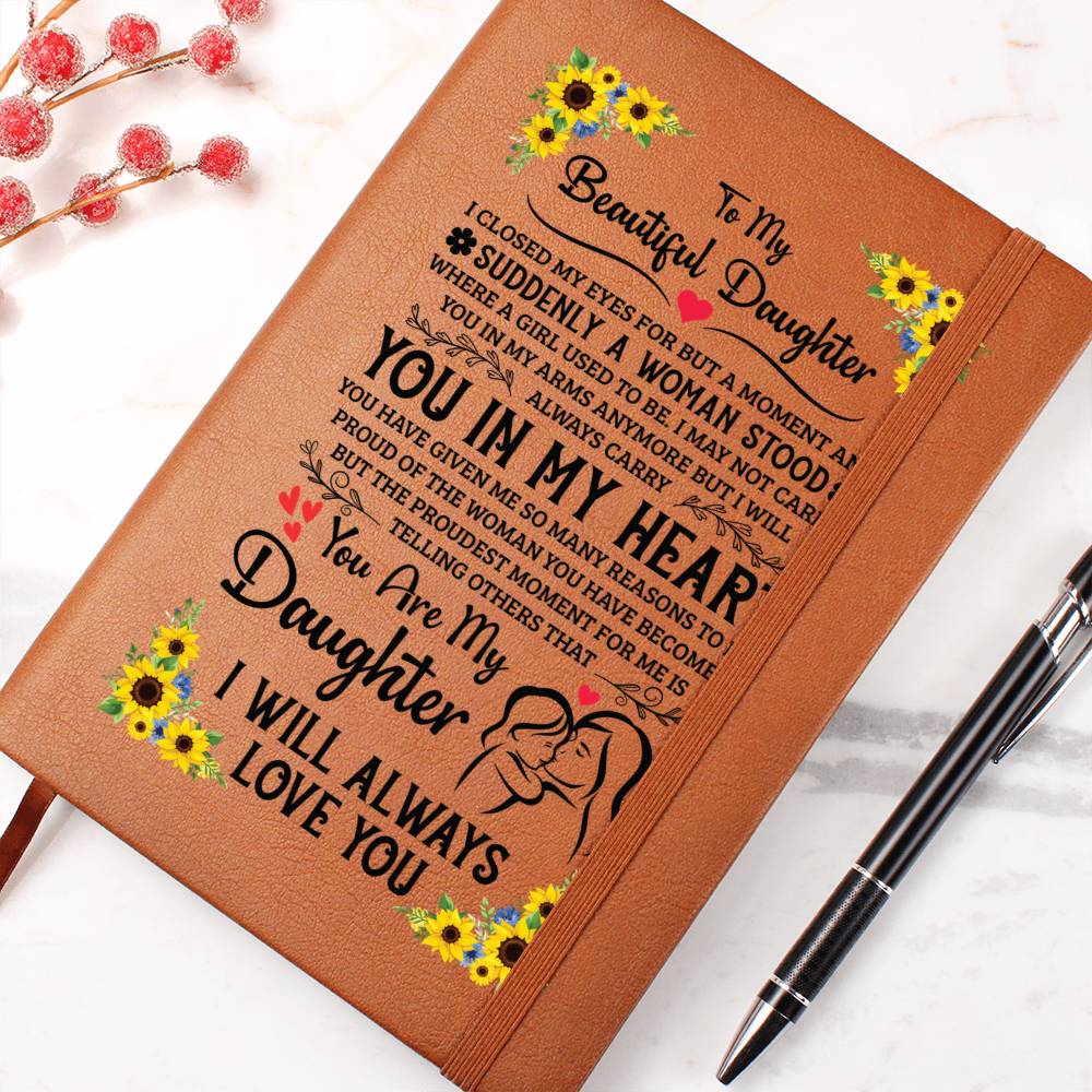 To My Daughter Proud – Leather Journal - Teedubb Xsclusive
