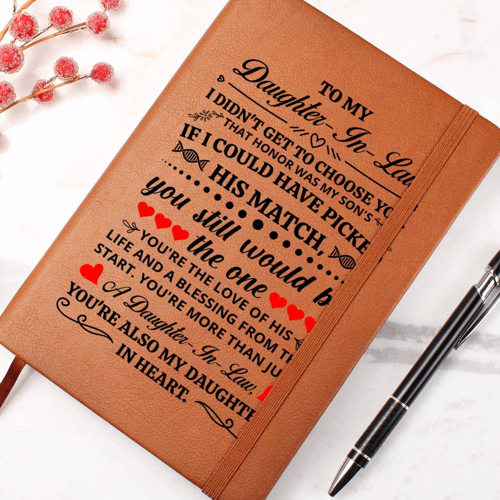 To My Daughter-in-Law Honor – Leather Journal - Teedubb Xsclusive