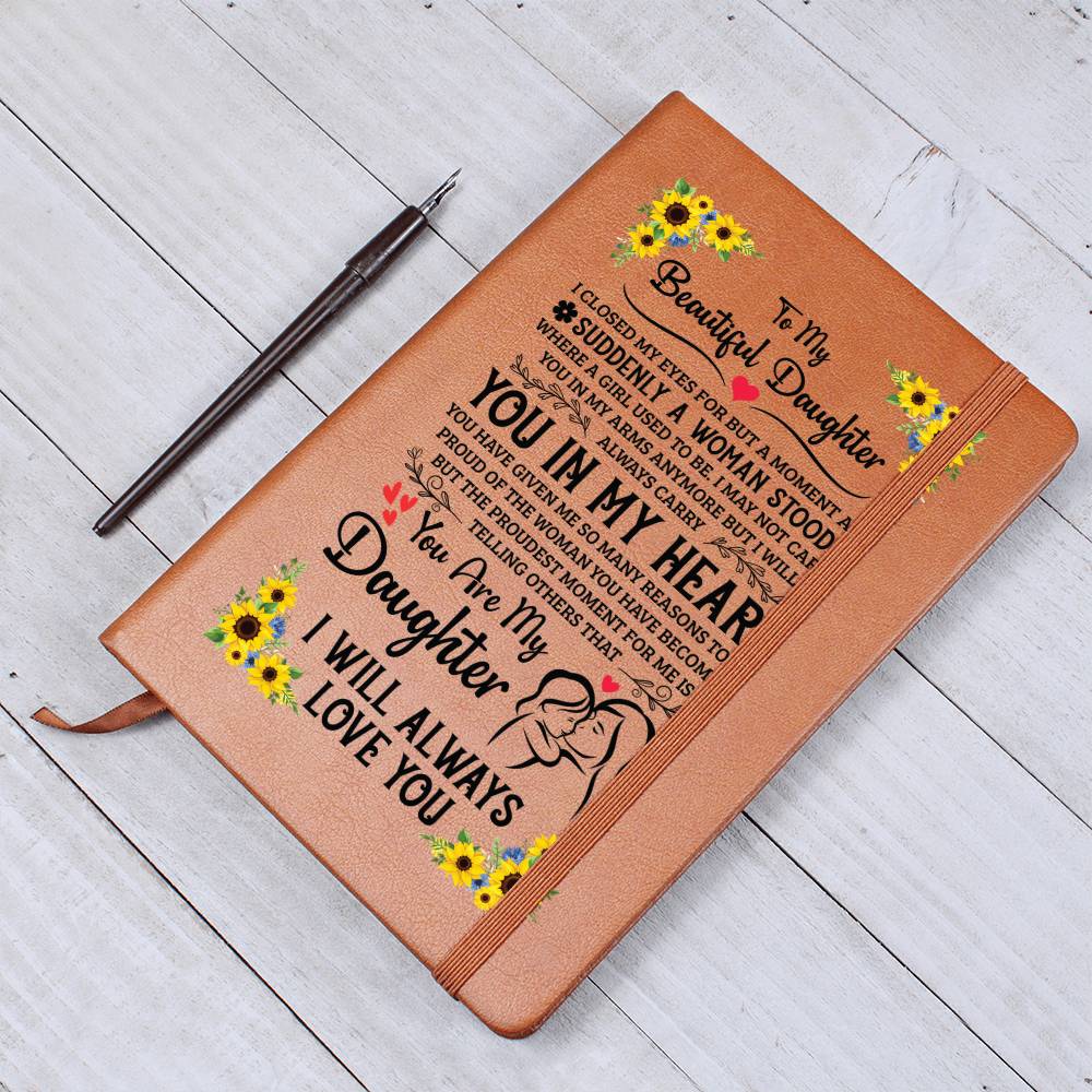 To My Daughter Proud – Leather Journal - Teedubb Xsclusive
