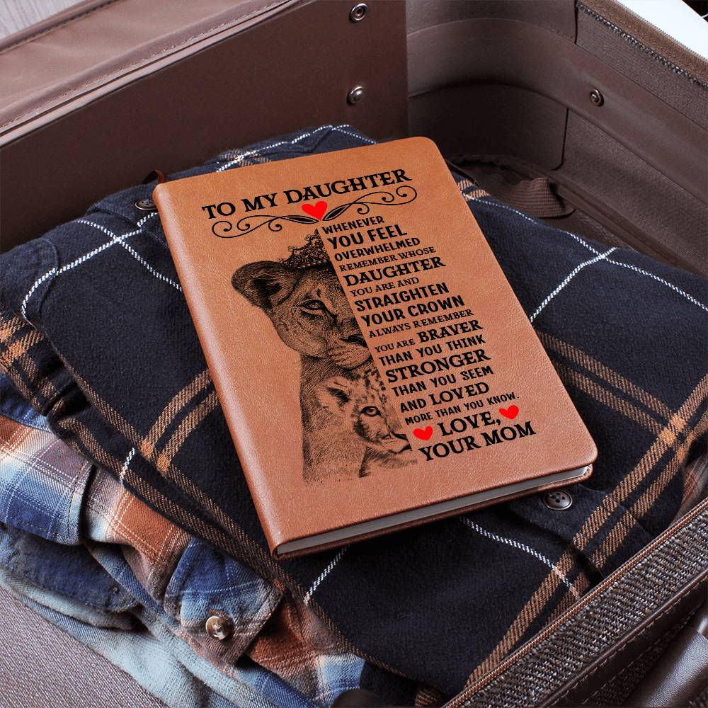 To My Daughter Lion Crown – Leather Journal - Teedubb Xsclusive