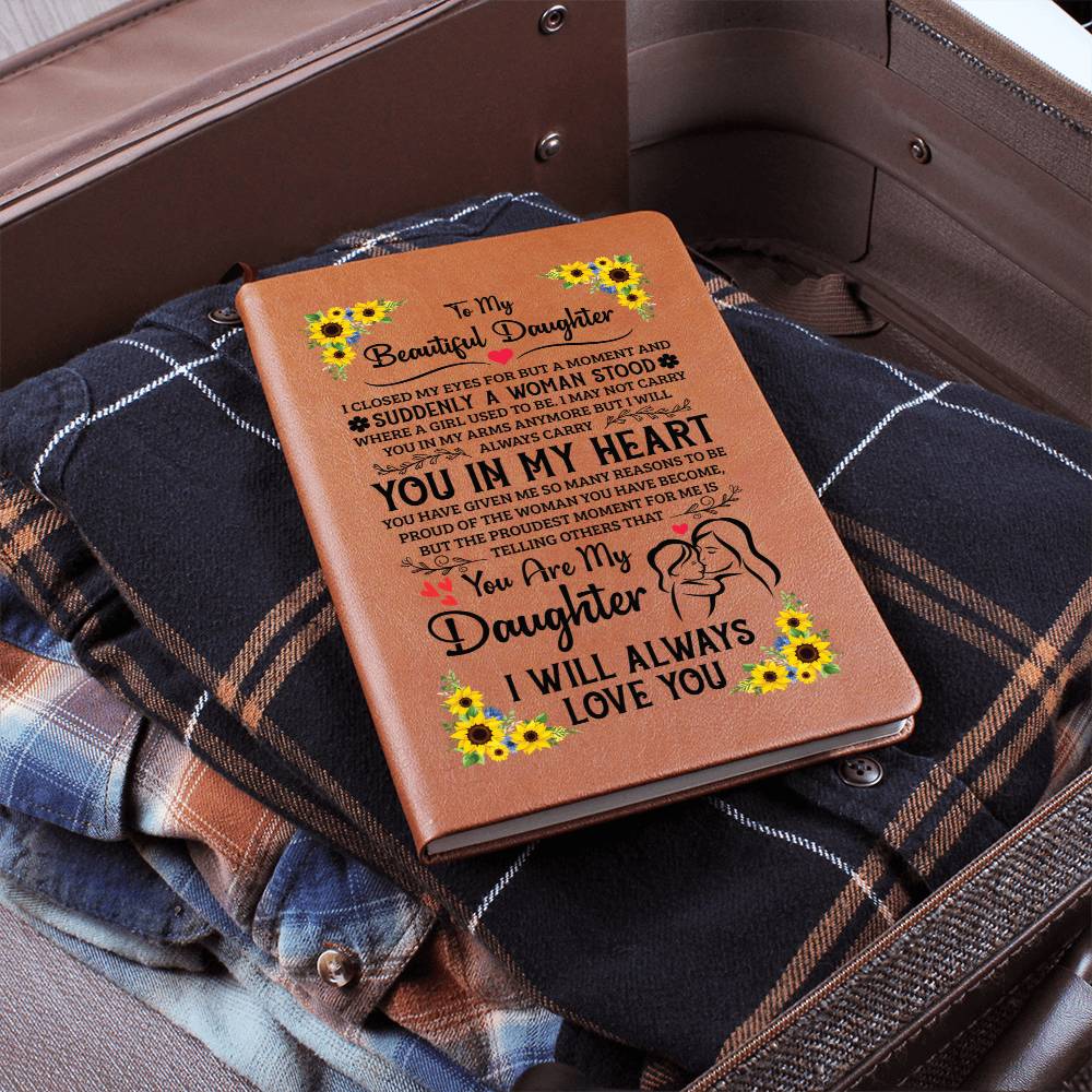 To My Daughter Proud – Leather Journal - Teedubb Xsclusive