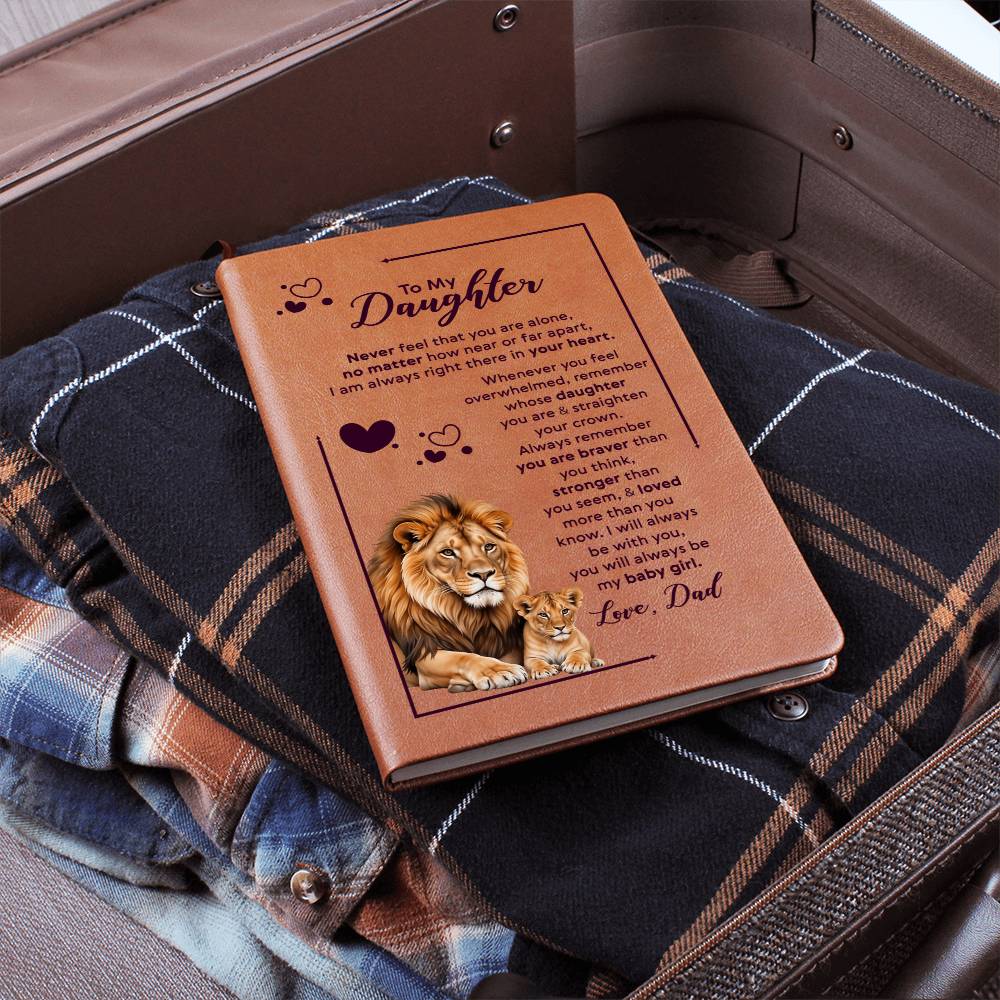 To My Daughter Your Crown – Leather Journal - Teedubb Xsclusive