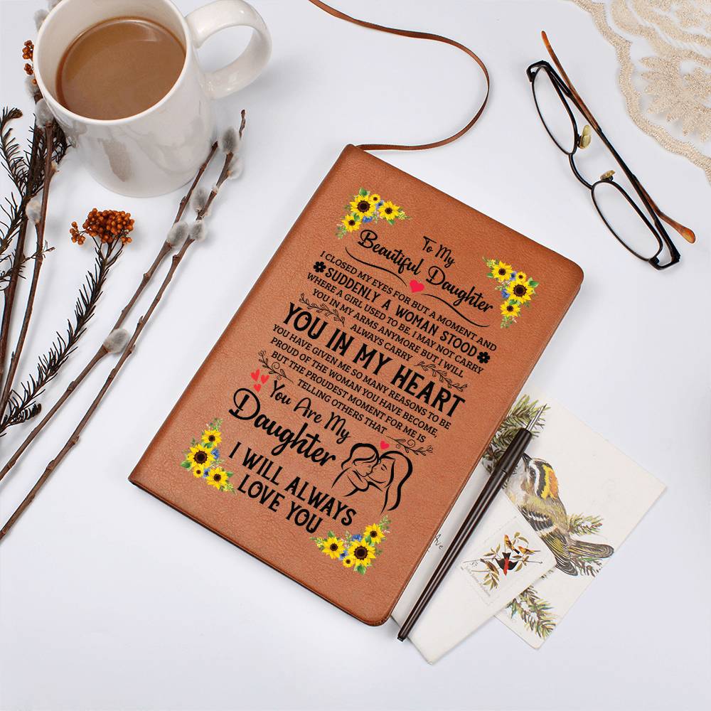 To My Daughter Proud – Leather Journal - Teedubb Xsclusive