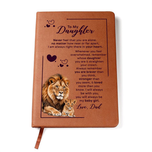 To My Daughter Your Crown – Leather Journal - Teedubb Xsclusive