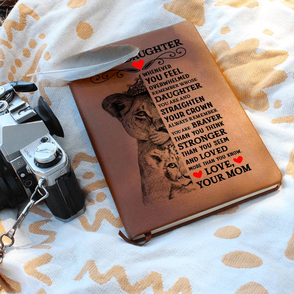 To My Daughter Lion Crown – Leather Journal - Teedubb Xsclusive