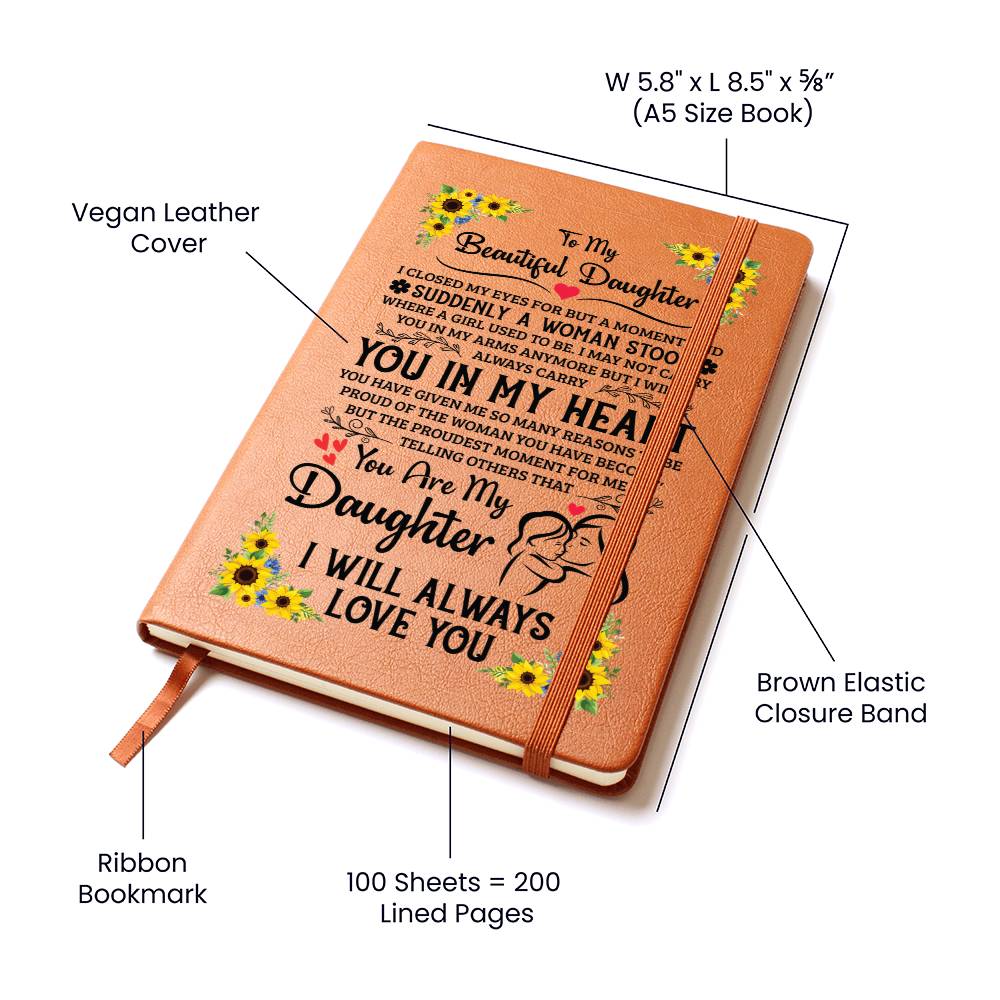 To My Daughter Proud – Leather Journal - Teedubb Xsclusive
