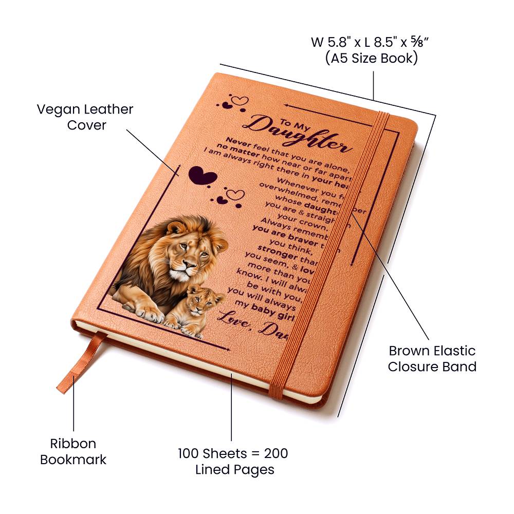 To My Daughter Your Crown – Leather Journal - Teedubb Xsclusive