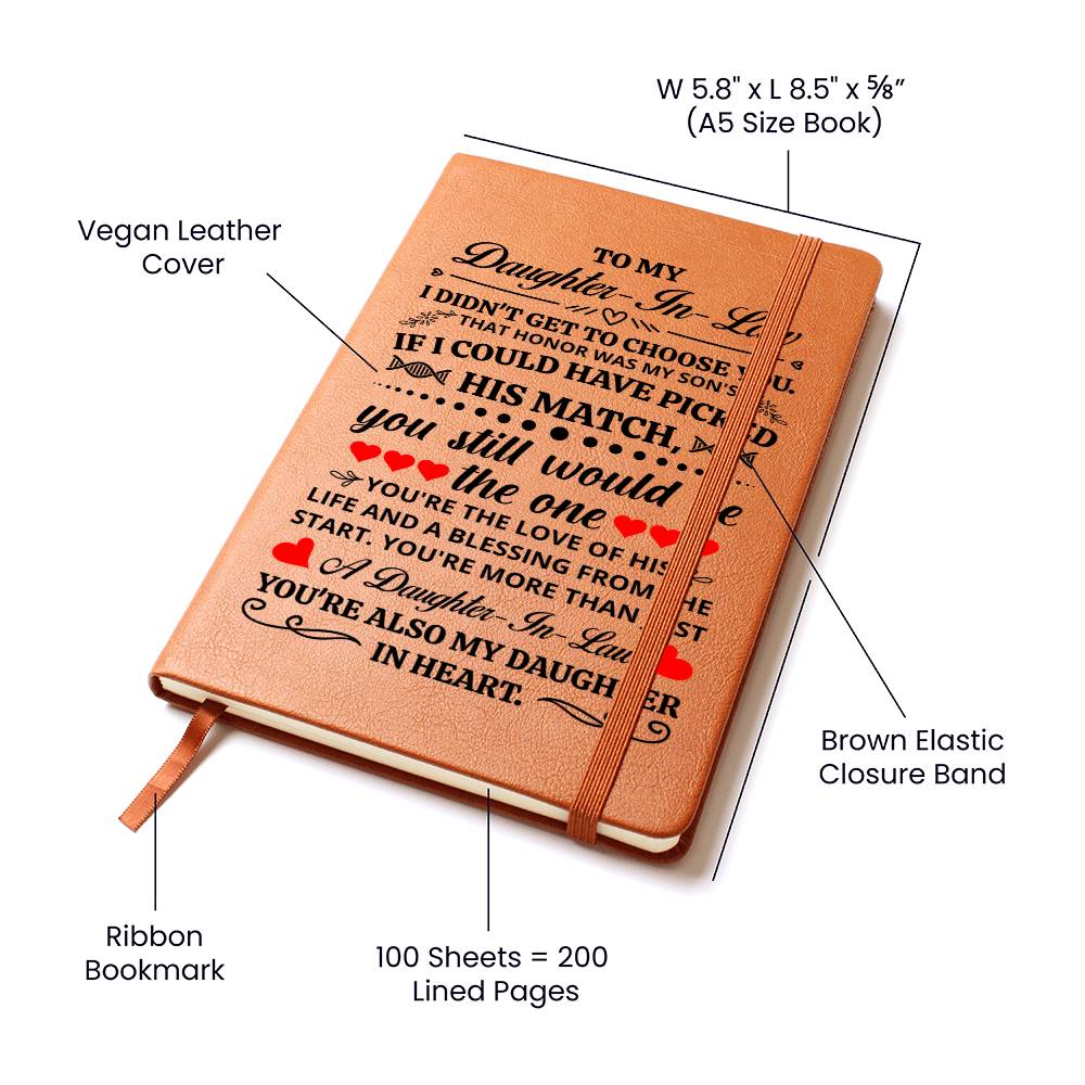 To My Daughter-in-Law Honor – Leather Journal - Teedubb Xsclusive