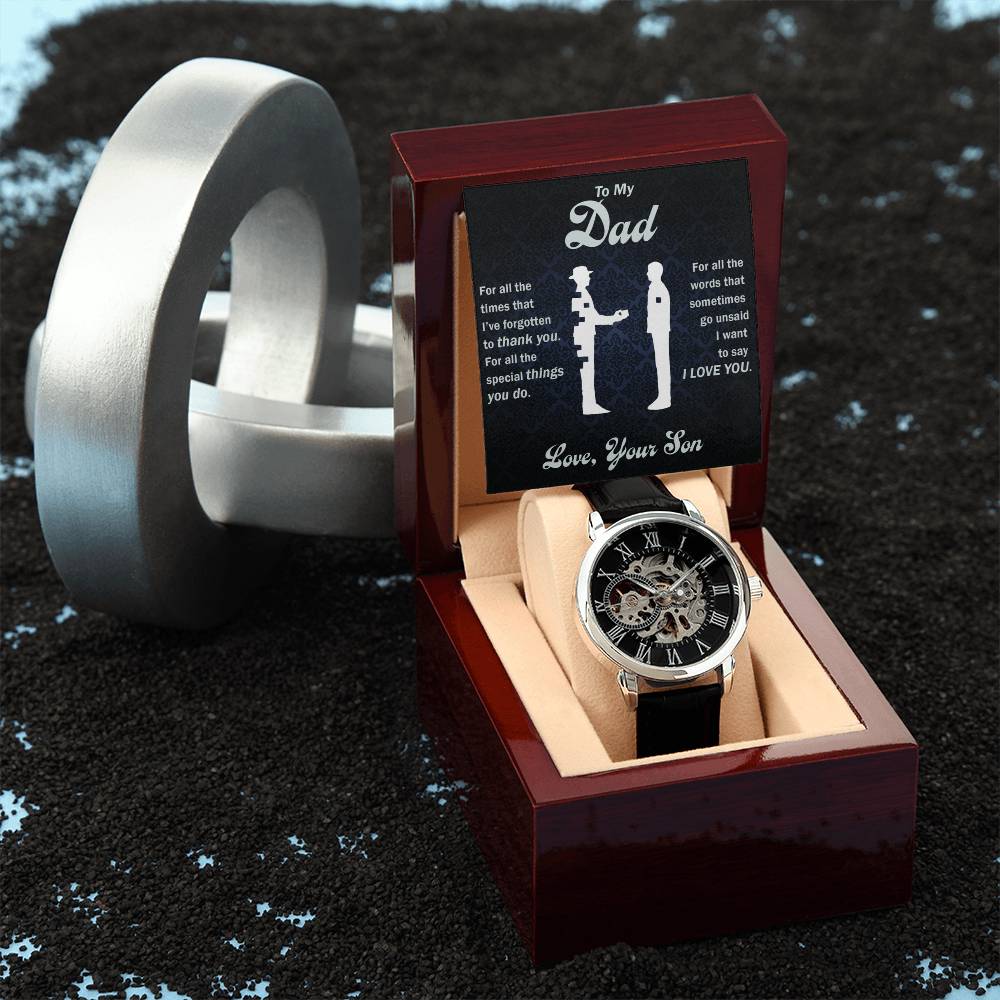To My Dear Dad Always Remember I Love You – Openwork Watch - Teedubb Xsclusive
