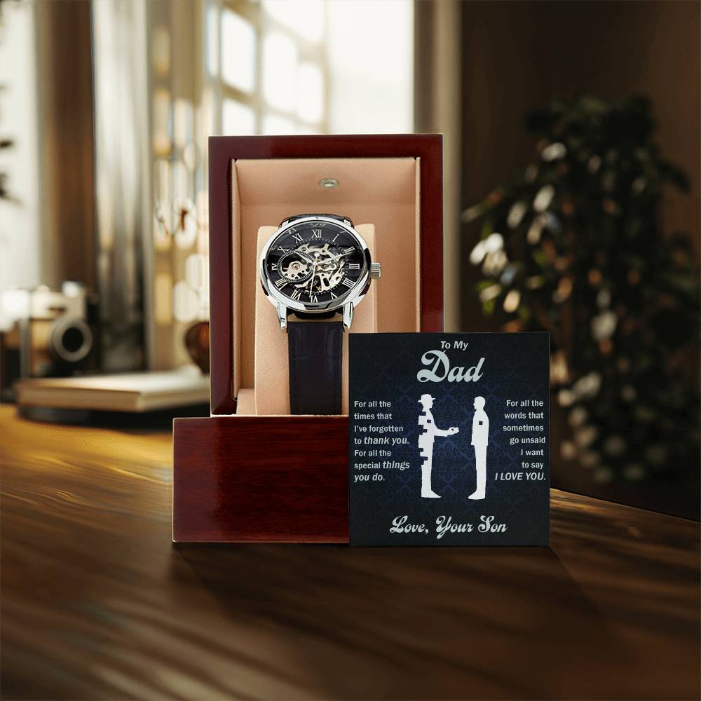 To My Dear Dad Always Remember I Love You – Openwork Watch - Teedubb Xsclusive
