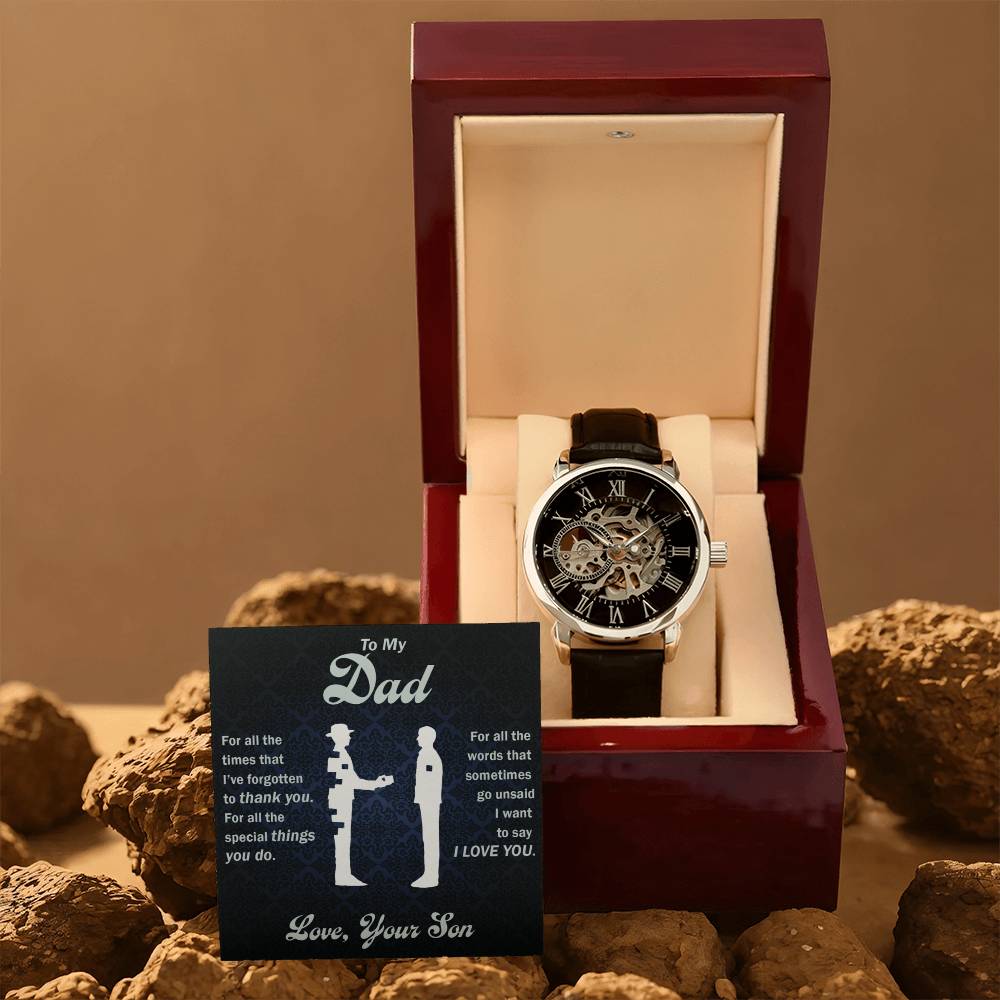 To My Dear Dad Always Remember I Love You – Openwork Watch - Teedubb Xsclusive